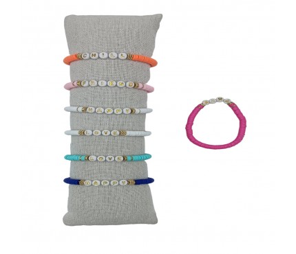 B-841 - Lot de 35 Bracelets à message Love - Friend - Mama